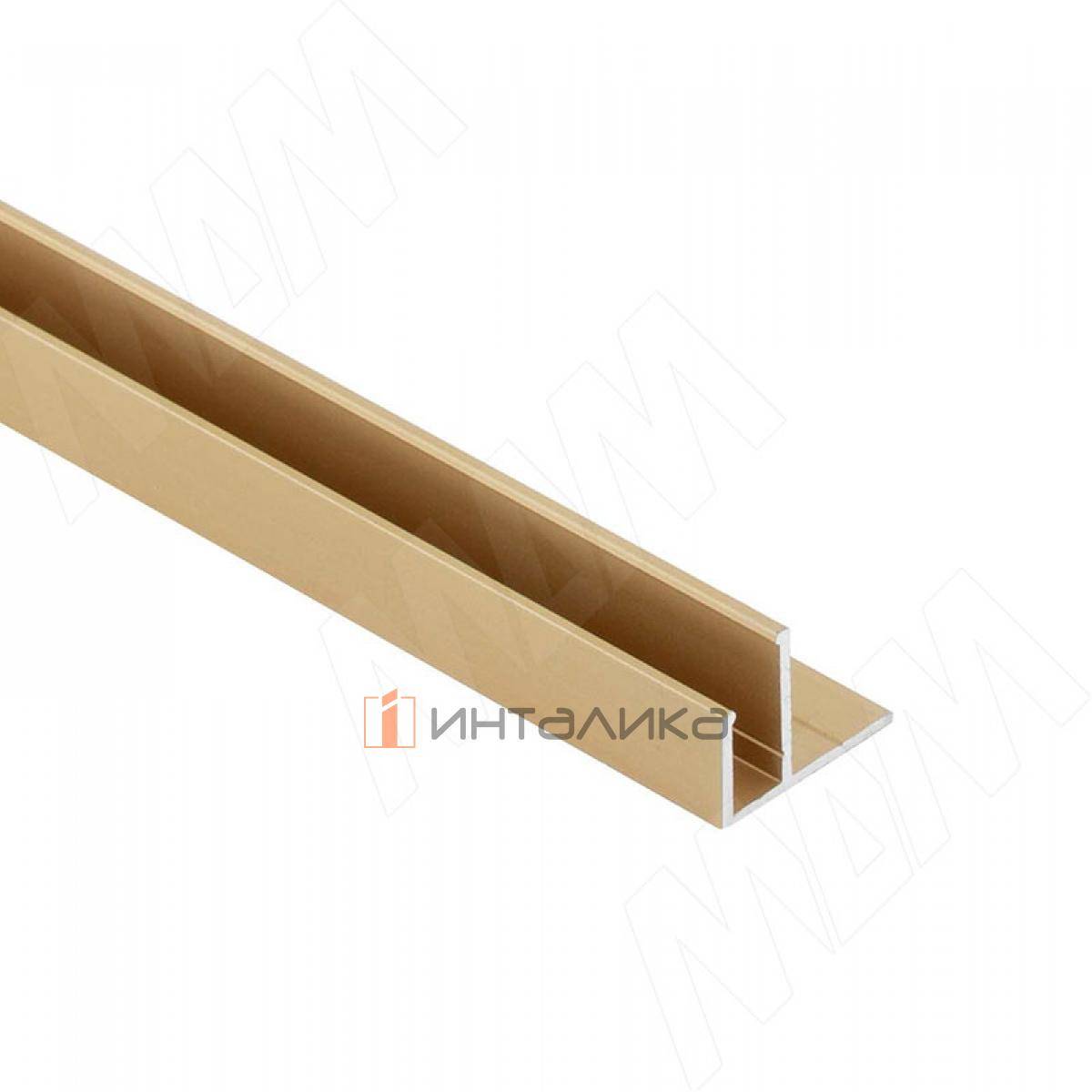 Профиль SM8, накладной, для ленты FLEX, золото матовое, 16х8,5мм, L-2000