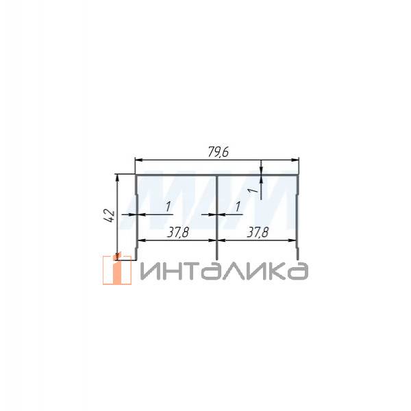 Интегро / Integro Направляющая нижняя графит, L-6000