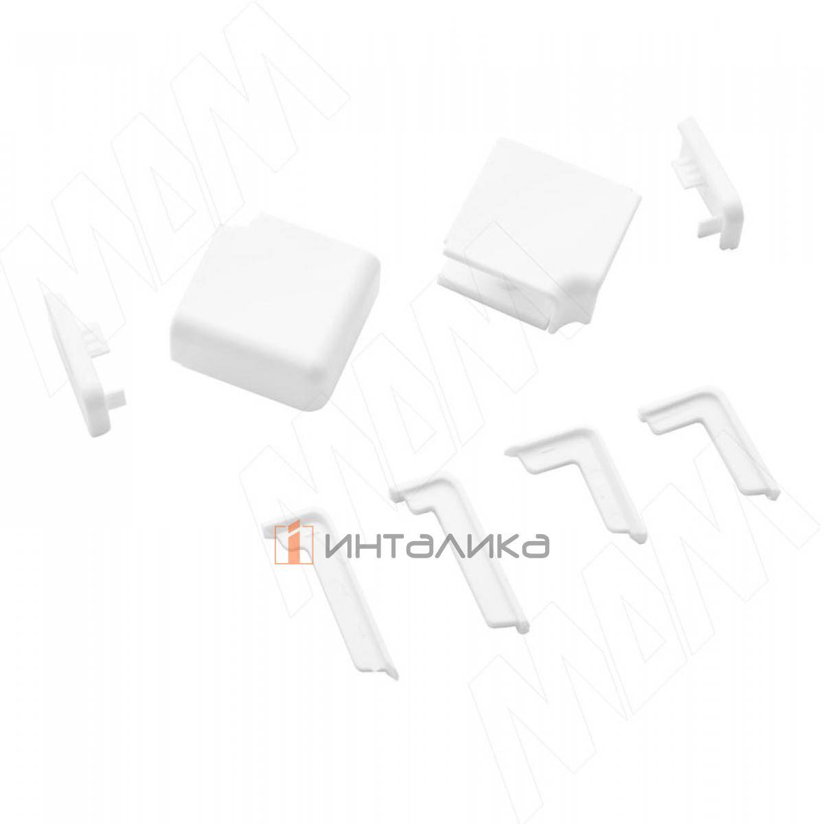 Аксессуары для белого прямоугольного горизонтального плинтуса