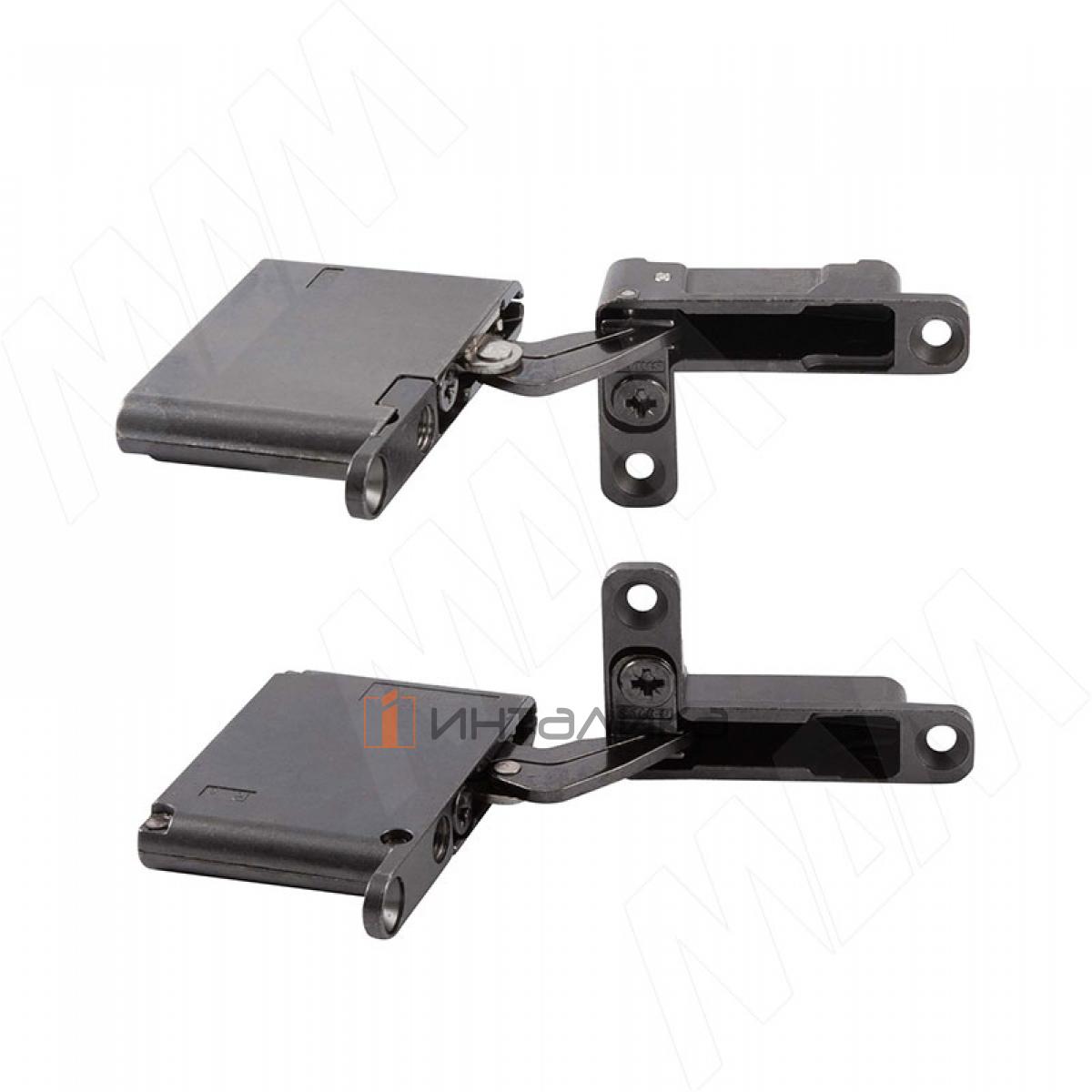 AIR комплект скрытых петель (90/105) с обратной пружиной для открывания от нажатия на один фасад, титан