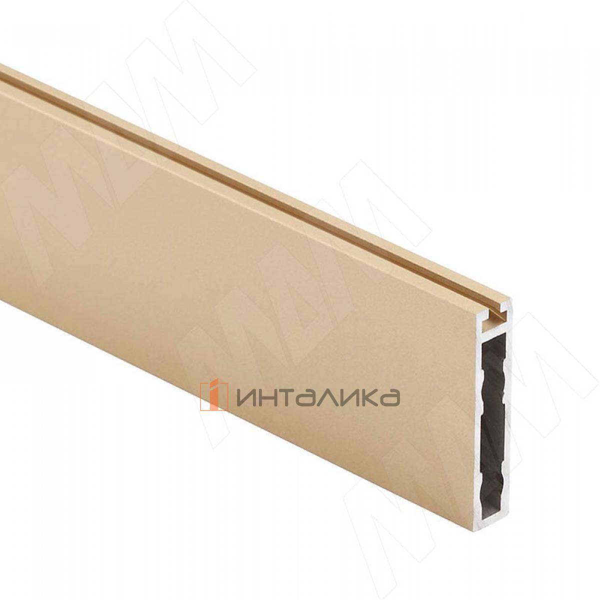 VOGUE Штанга прямоугольная 30х8, с пазом под демпфер, золото мат. (анод), L-3000