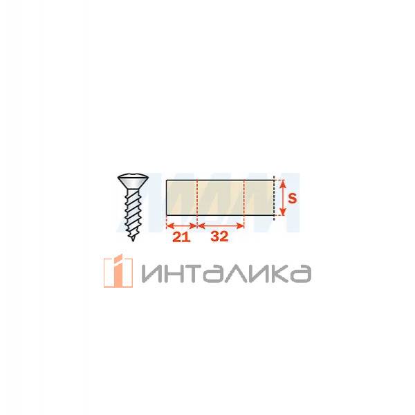 Площадка установочная, линейная, под саморез (2 мм)