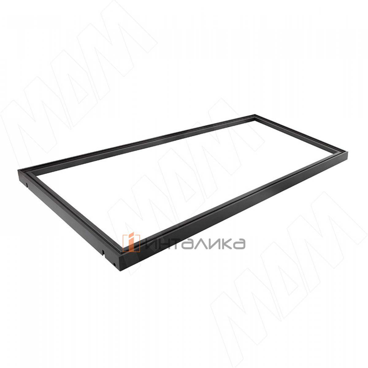 VERTIKO Алюминиевая полка 900х500х35 мм, с уголками и уплотнителем, черный