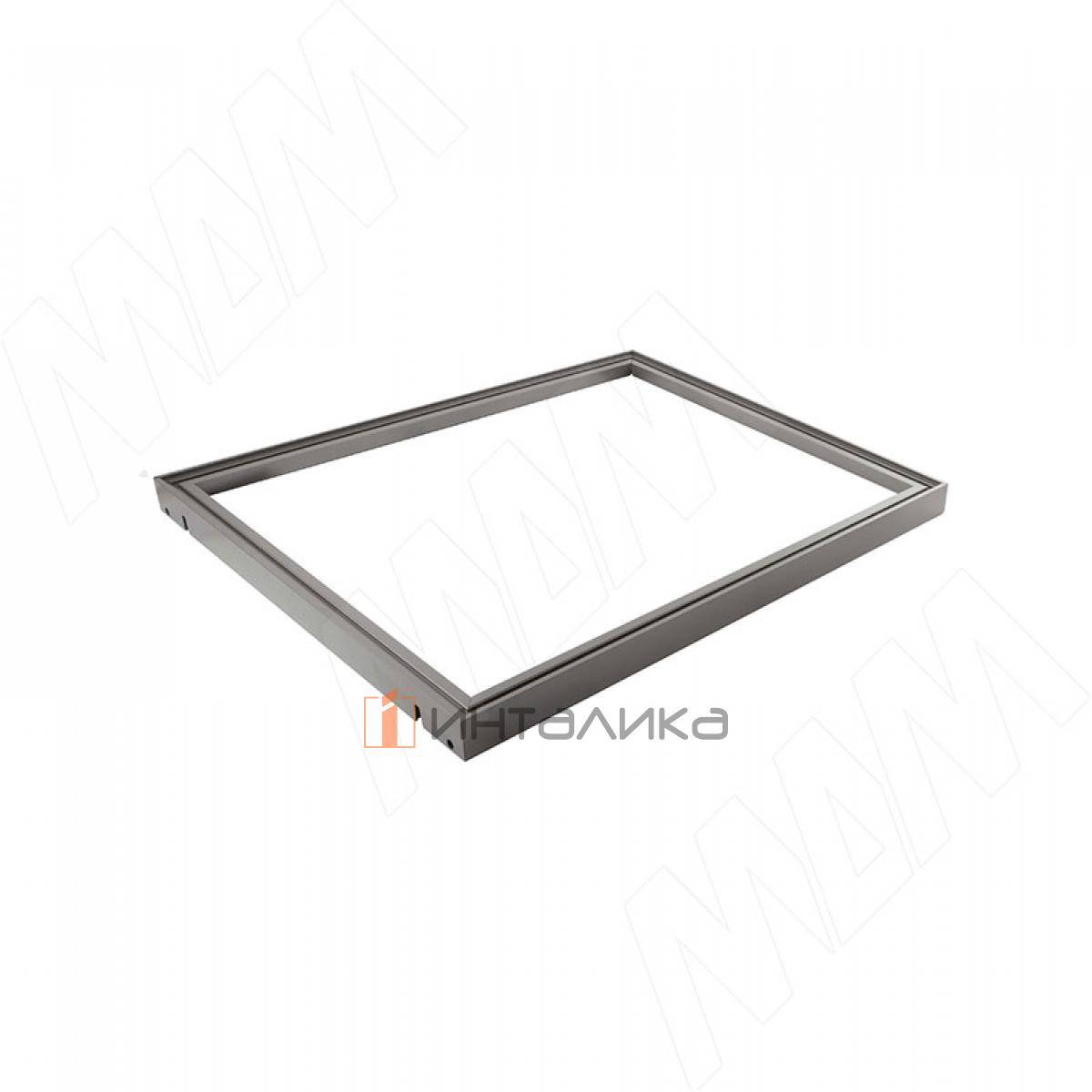 VERTIKO Алюминиевая полка 600х500х35 мм, с уголками и уплотнителем, графит