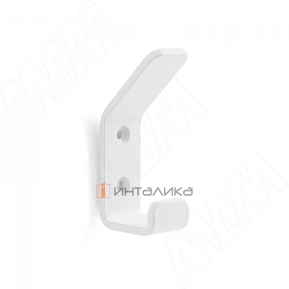 LANFORD Крючок двухрожковый белый матовый