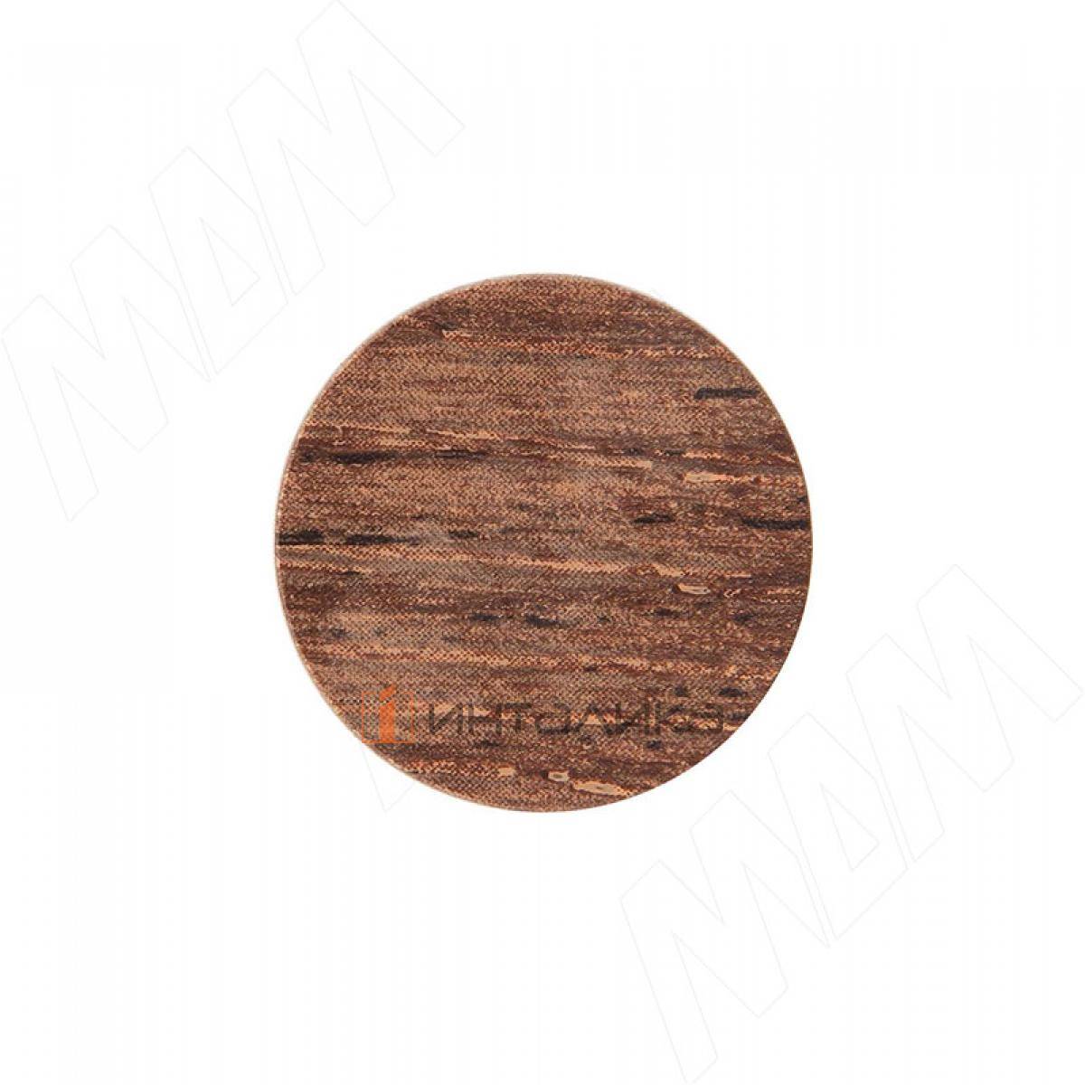 Заглушка самоклеящаяся, D13 мм, дуб Крафт табачный, с текстурой дерева (Kr K004), 117 шт.