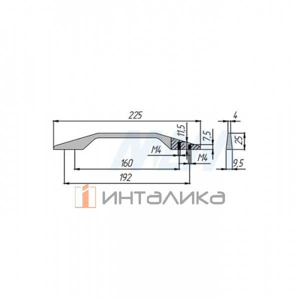 Ручка-скоба 160/192мм нержавеющая сталь