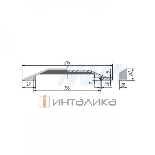 Ручка-скоба 160мм никель матовый