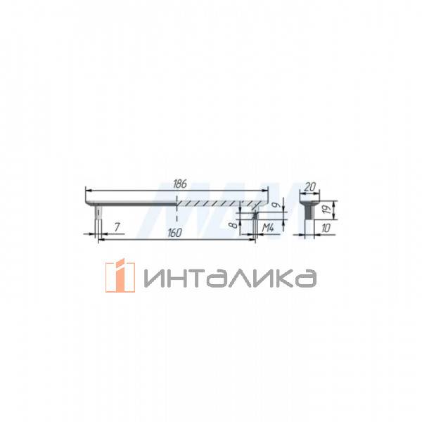 Ручка-скоба 160мм никель матовый