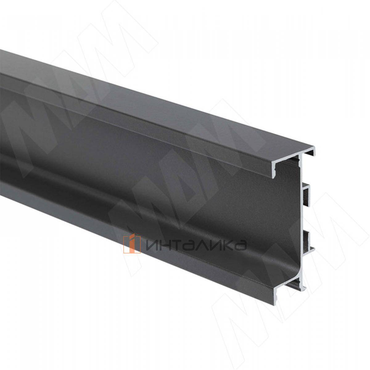 GOLIGHT Универсальная профиль-ручка под столешницу, под светодиодную ленту, графит (краска), L-4200мм