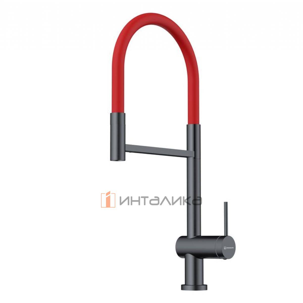 Смеситель Omoikiri KANTO-2 Plus-SB однорычажный, с выводом для питьевой воды, с гибким шлангом, вороненая сталь