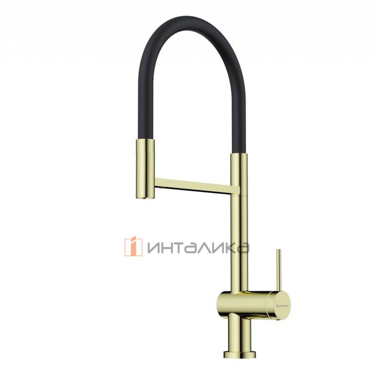 Смеситель Omoikiri KANTO-2 Plus-SB однорычажный, с выводом для питьевой воды, с гибким шлангом, светлое золото