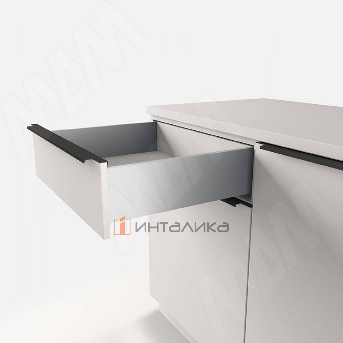 LS BOX PRO комплект ящика 350 мм, боковины h120 мм, плавное закрывание, серый металлик