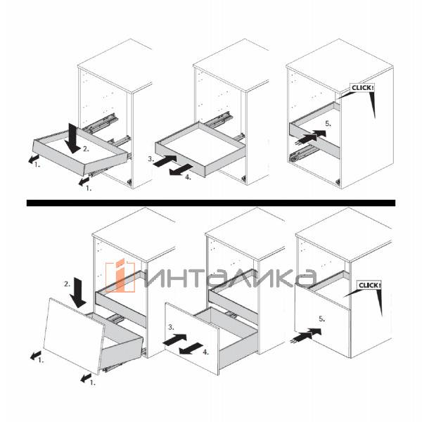Комплект для синхронного открывания внутреннего ящика HETTICH АванТех Ю / AvanTech YOU Synchro Access