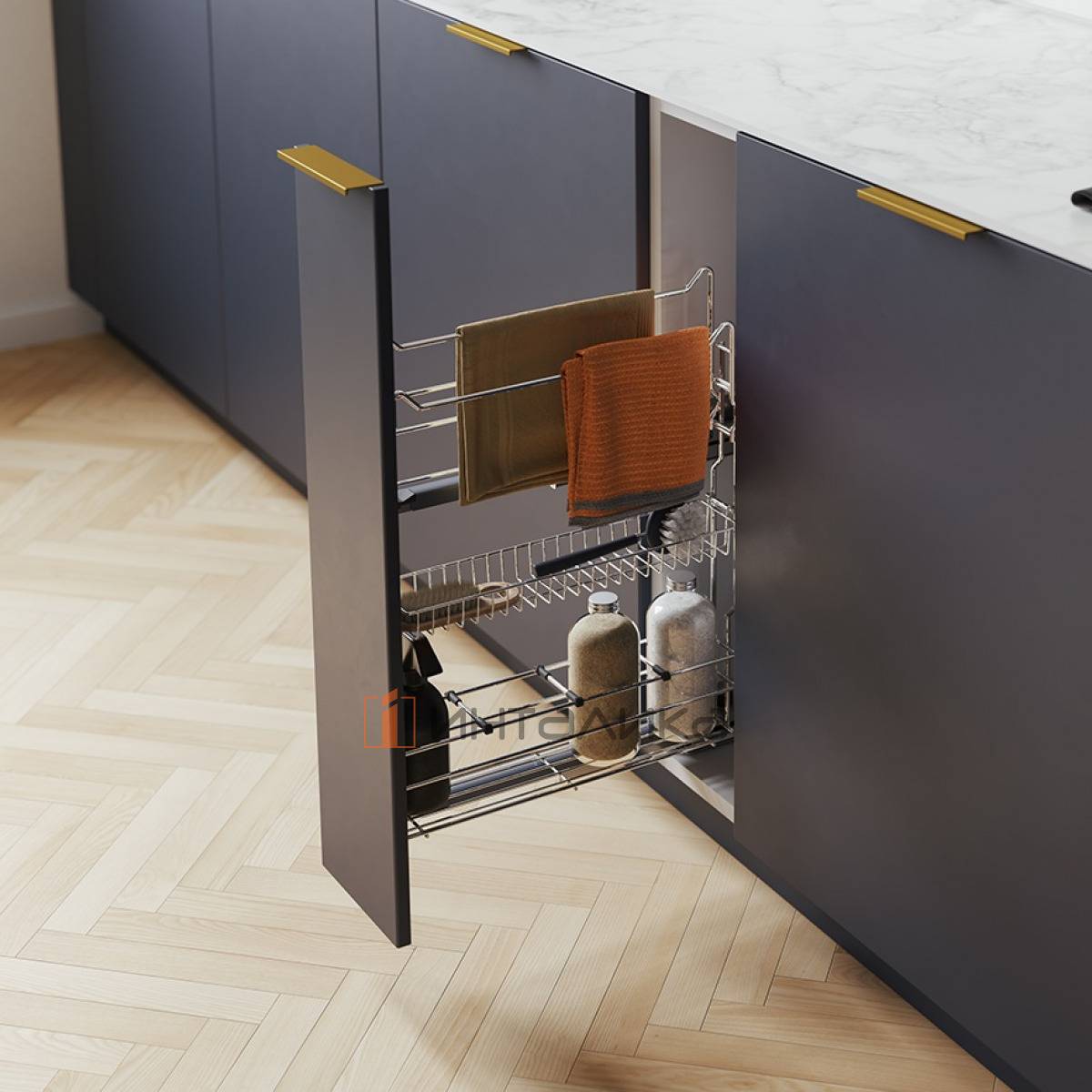 Корзина для Карго Мини для полотенец Вариант Мульти 150 металл хром