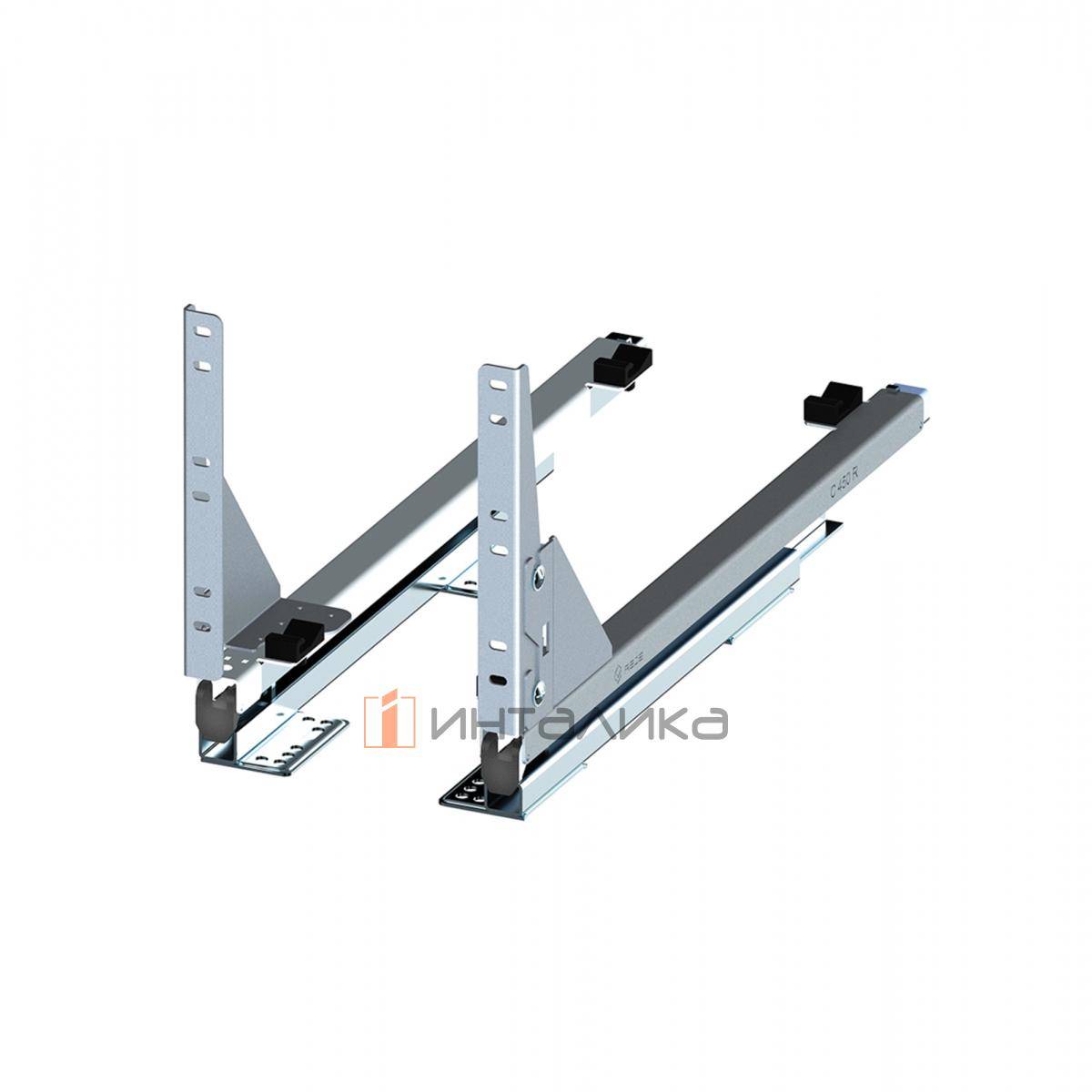 Система направляющих для Карго Мини нижнего Вариант Мульти полного выдвижения серая