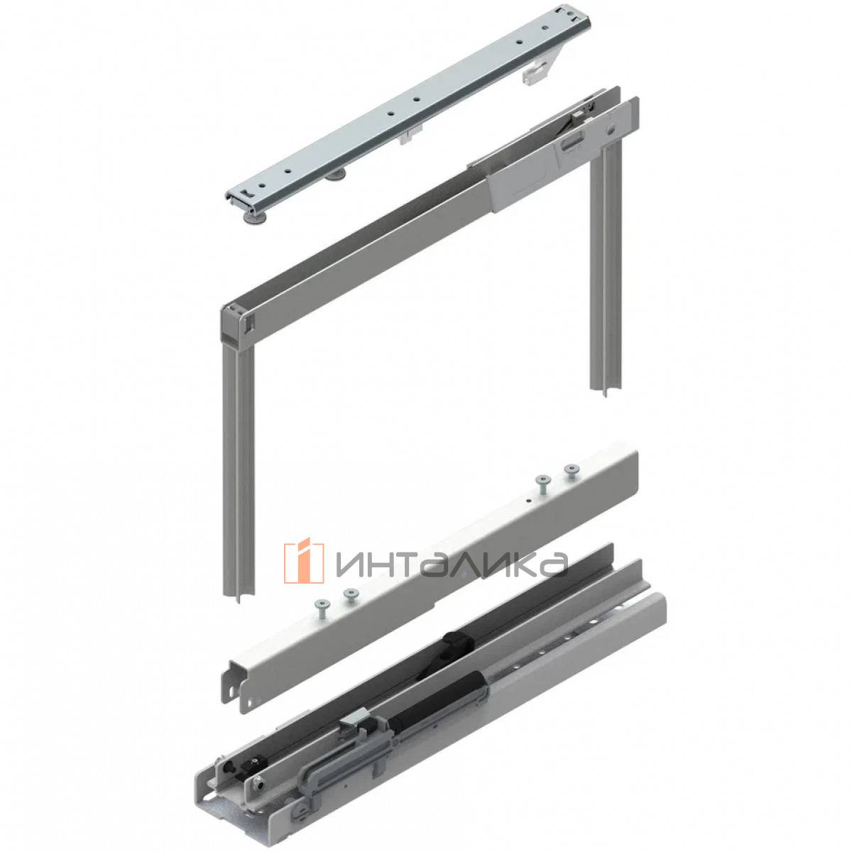 Система направляющих поворотная Fulterer с доводчиком, 100 кг серая