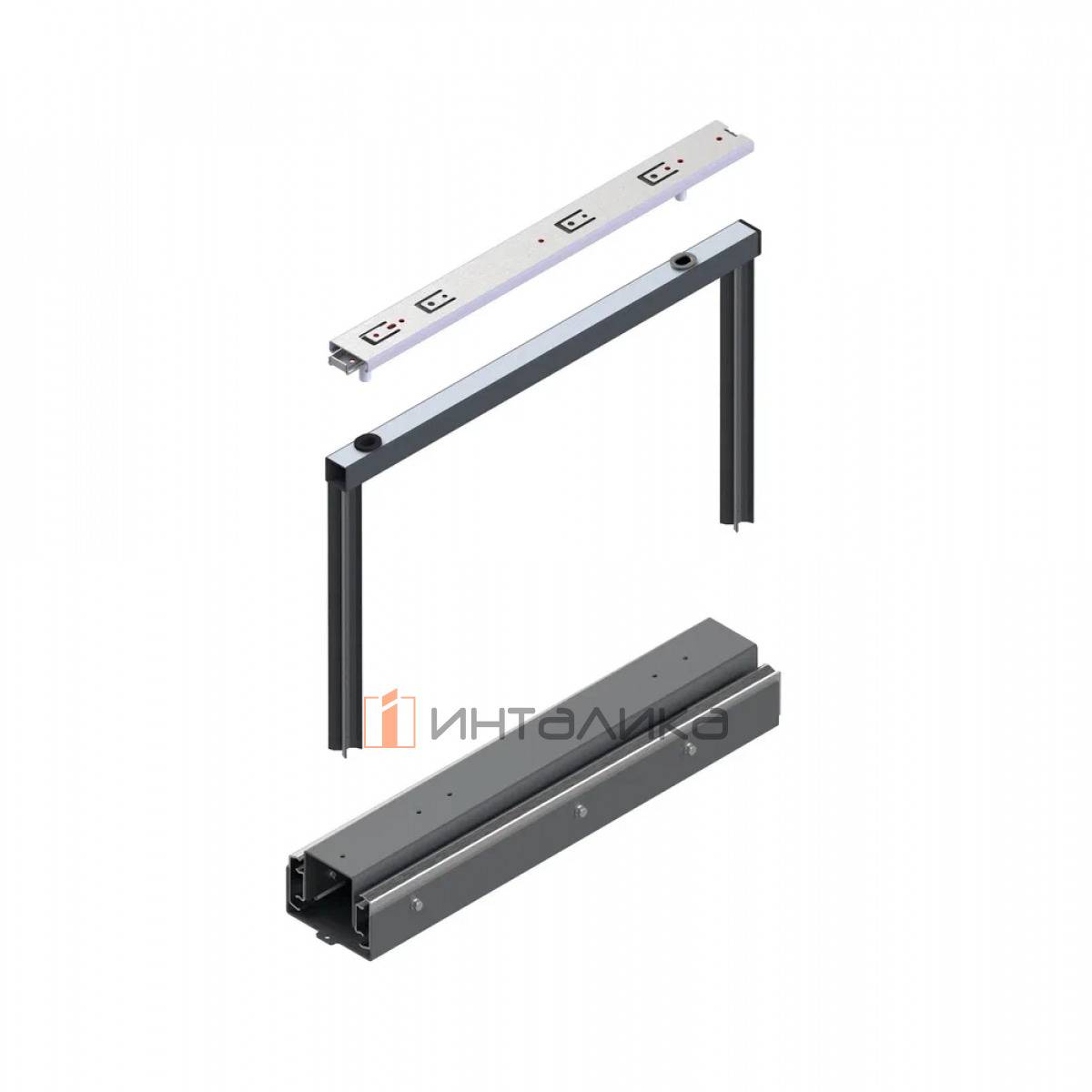 Система направляющих Reis с доводчиком, 100 кг серая
