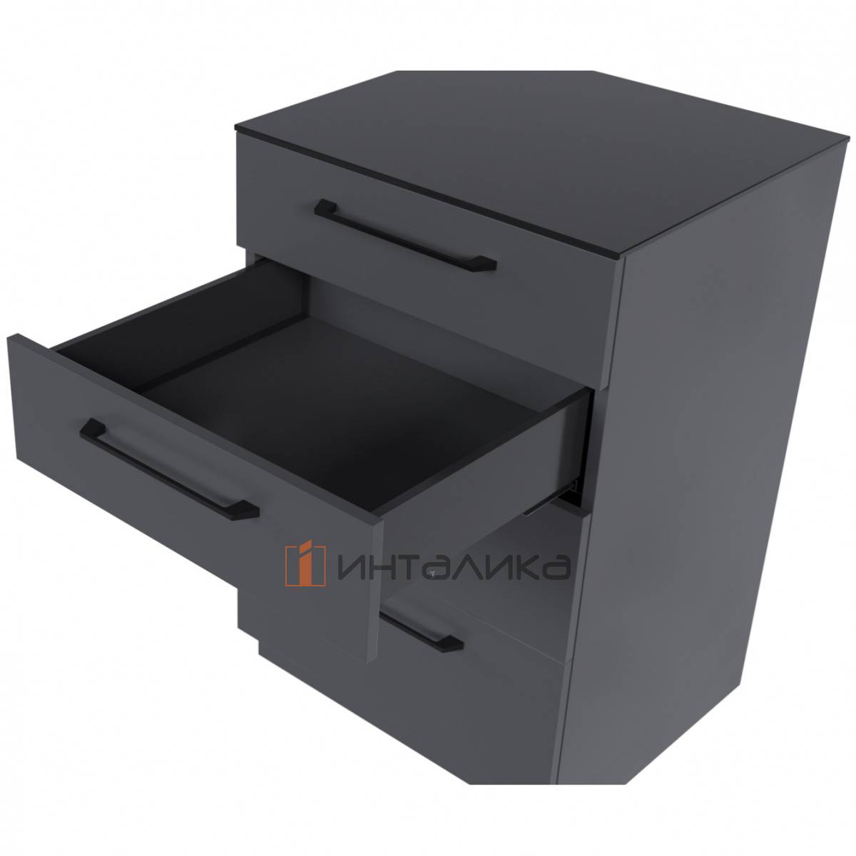 Фасадный ящик увеличенный Rejs Ultra Box Soft Close полное выдвижение, H118, NL550, G40, графит