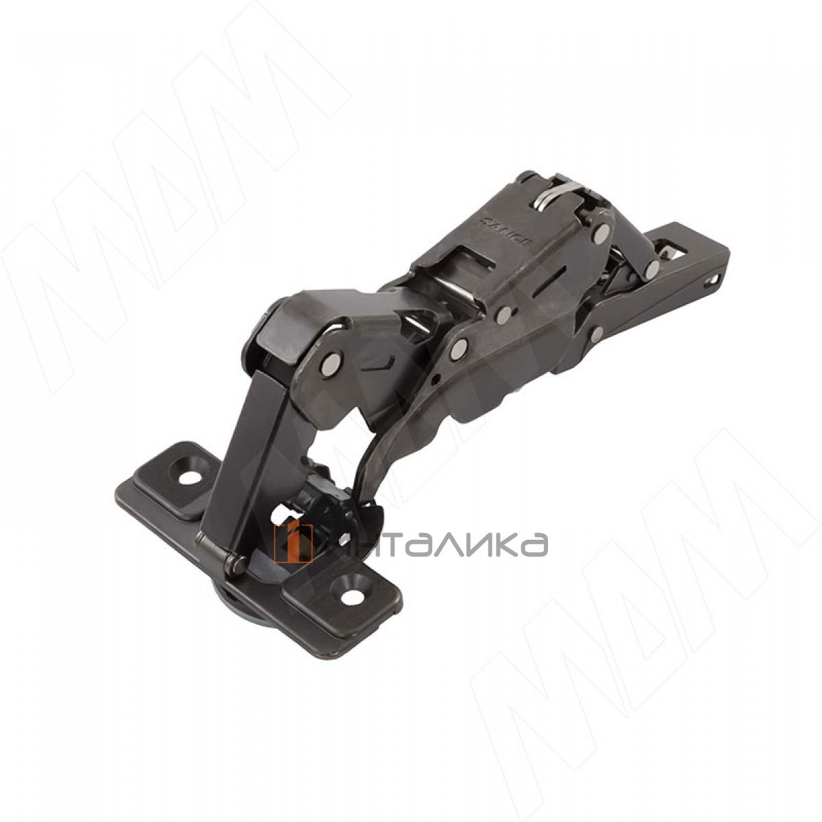 SILENTIA+ петля с доводчиком (амортизатором) накладная (90/155), стандартная, титаниум