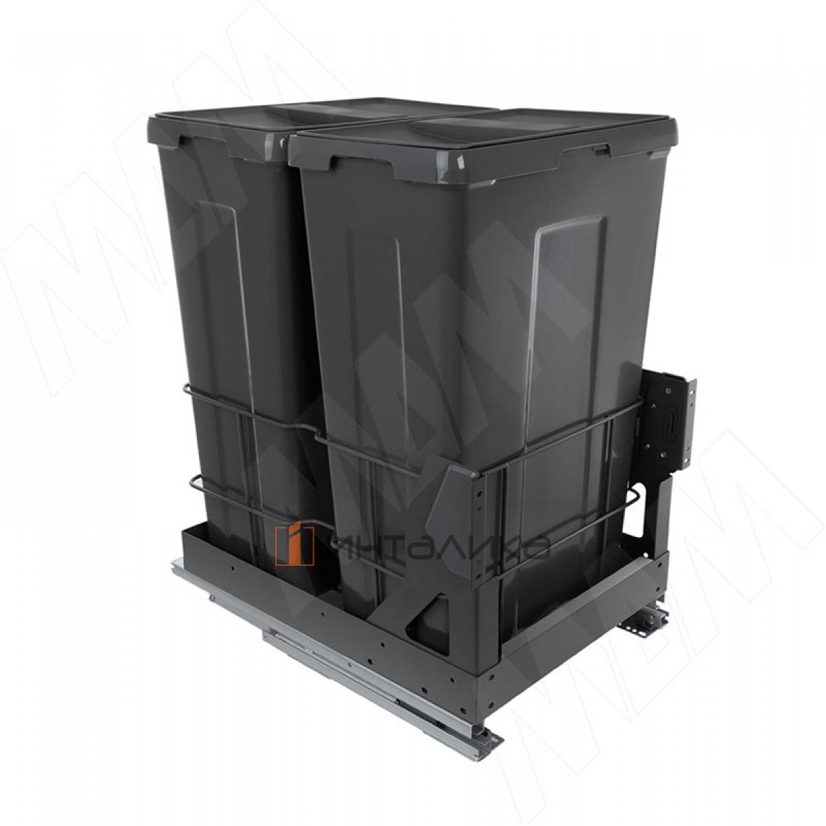MOVEBOX F45 Система сортировки и хранения, платформа, 2 емкости (2x35), креп. фасада, полн.выдв., плавн.закр., графит
