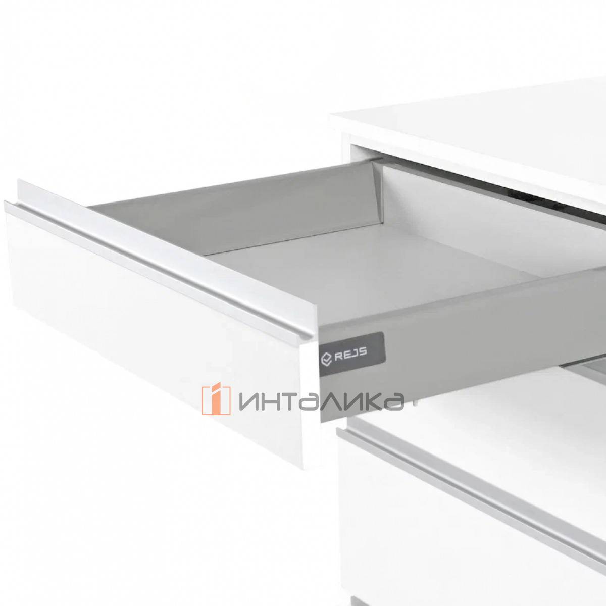 Фасадный ящик стандартный Rejs Comfort Box Soft Close полное выдвижение, H86, NL400, G35, серый