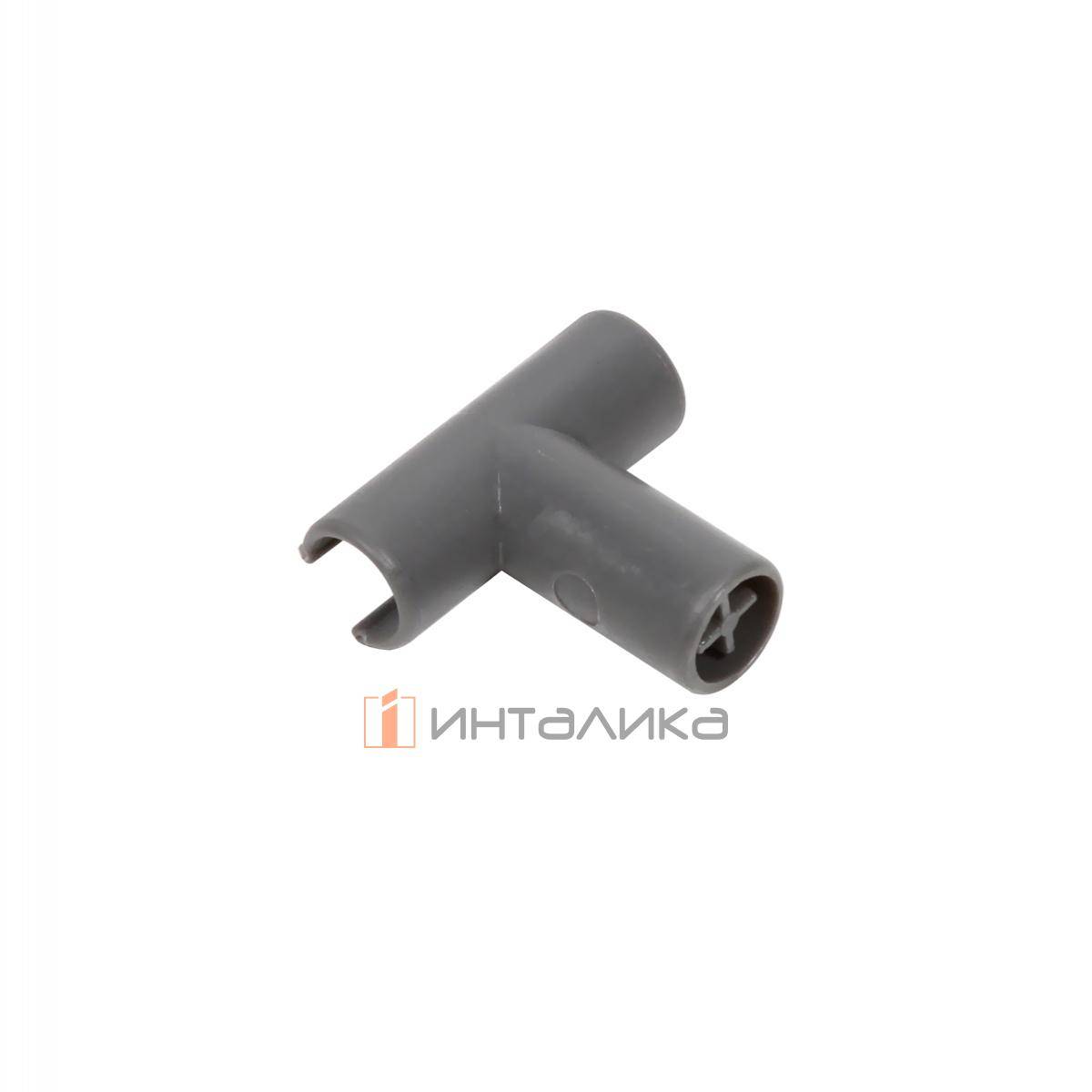 Т-образный соединитель круглого релинга Rejs Comfort Box, пластик, серый