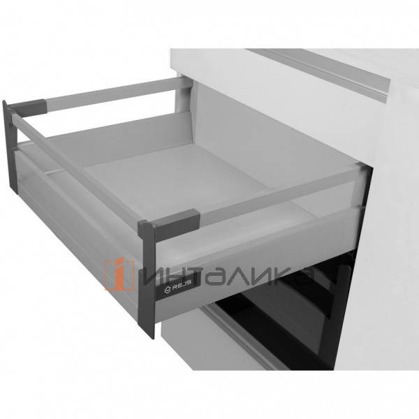 Крепление передней стенки внутреннего ящика Рейс Комфорт Бокс / Rejs Comfort Box, под прямоугольный рейлинг, H204, белый