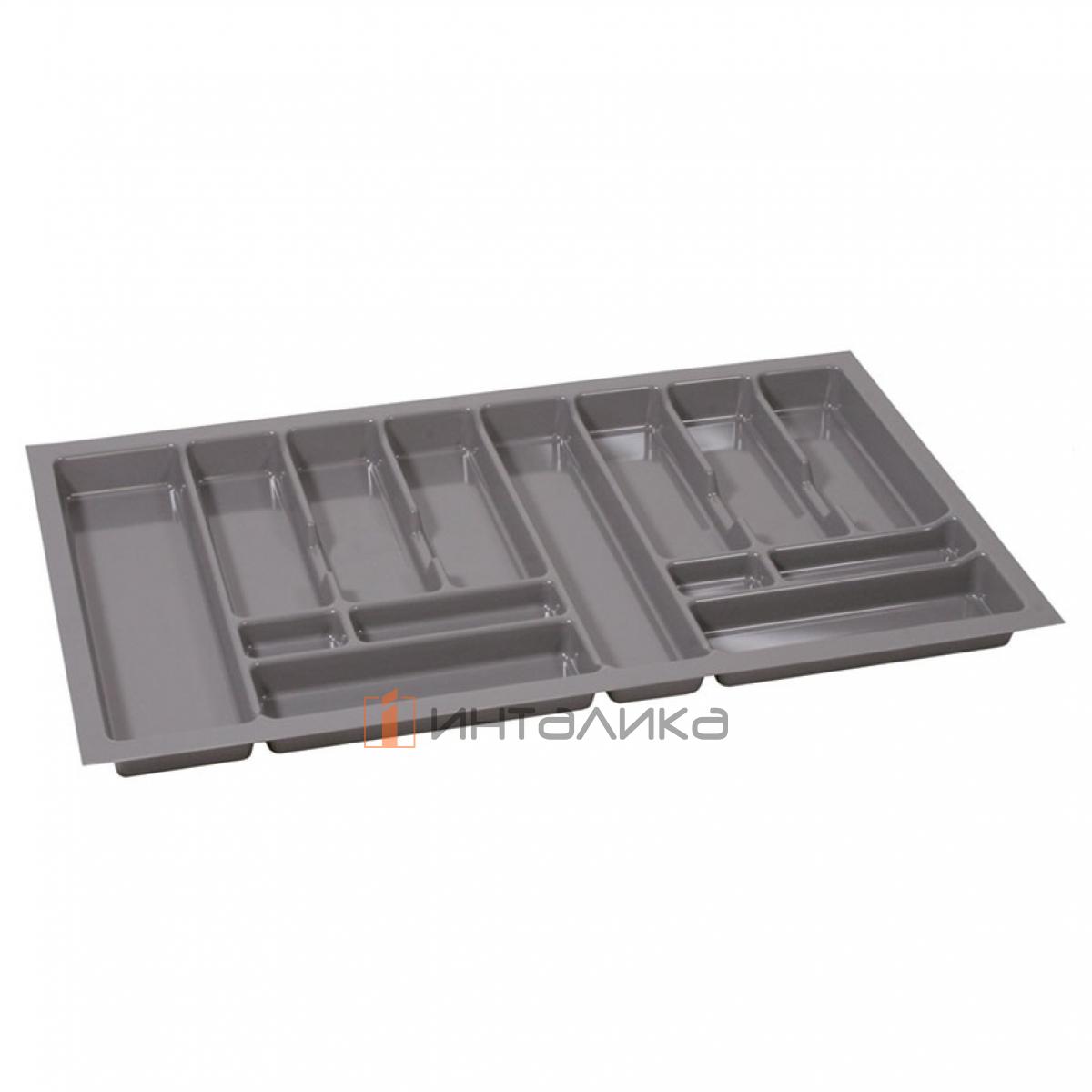 Пластиковый лоток для столовых приборов Rejs Uni в корпус 900, 830х430х45, серый