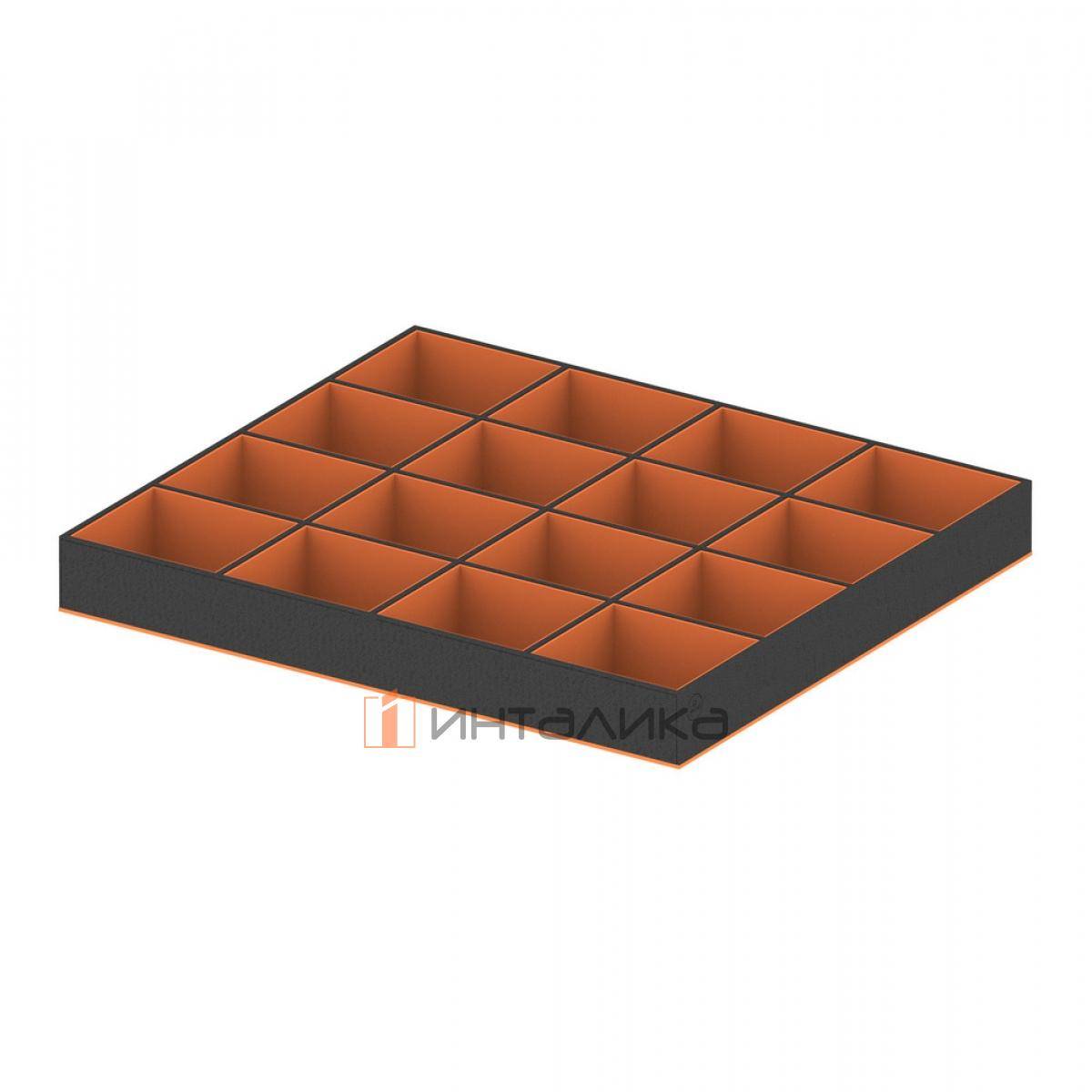 Гардеробный органайзер Rejs для аксессуаров, 520х460х58, черная экокожа/медный бархат