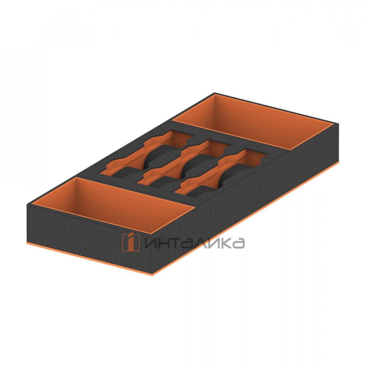 Гардеробный органайзер Rejs для часов и браслетов, 200х460х58, черная экокожа/медный бархат