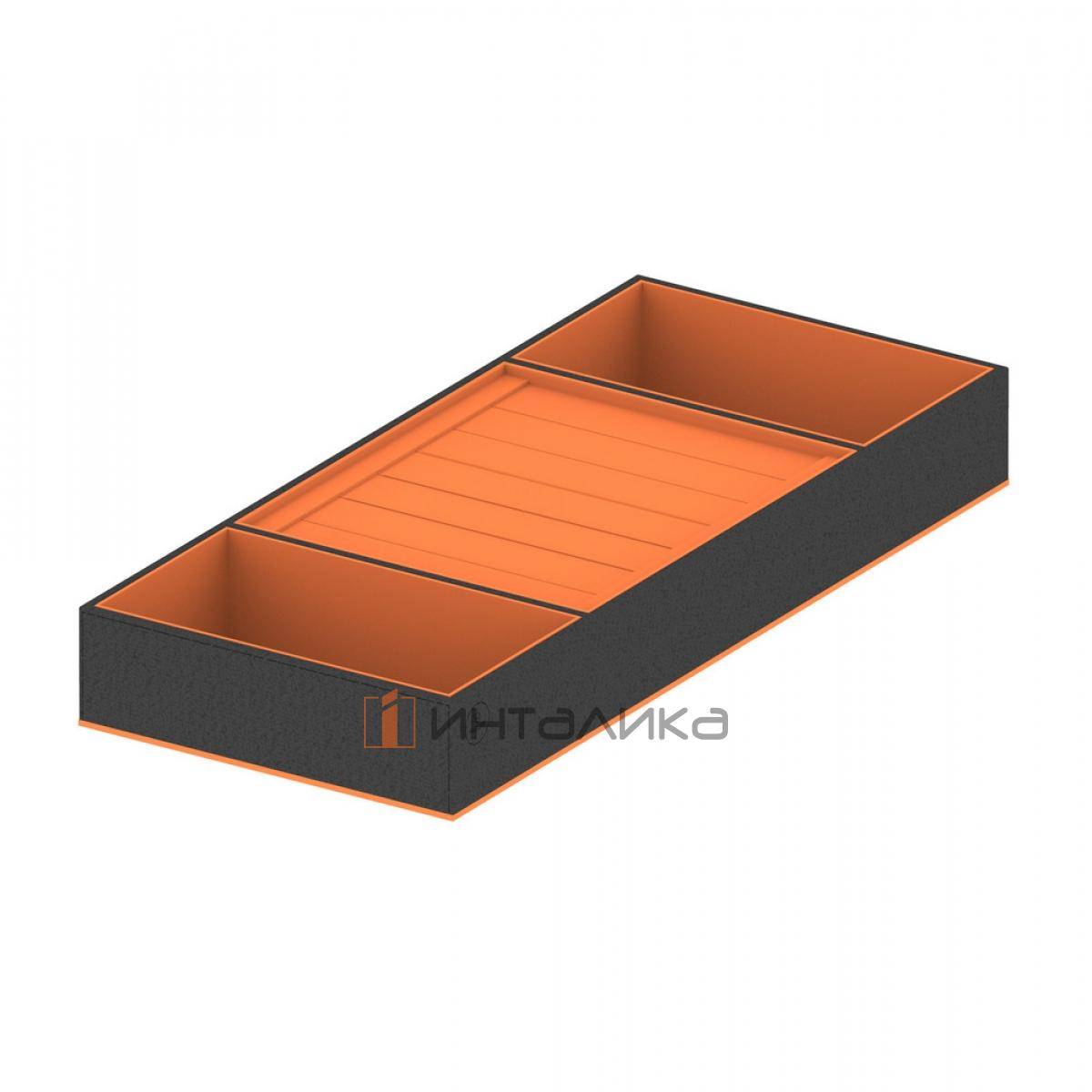 Гардеробный органайзер Rejs для бижутерии, 200х460х58, черная экокожа/медный бархат