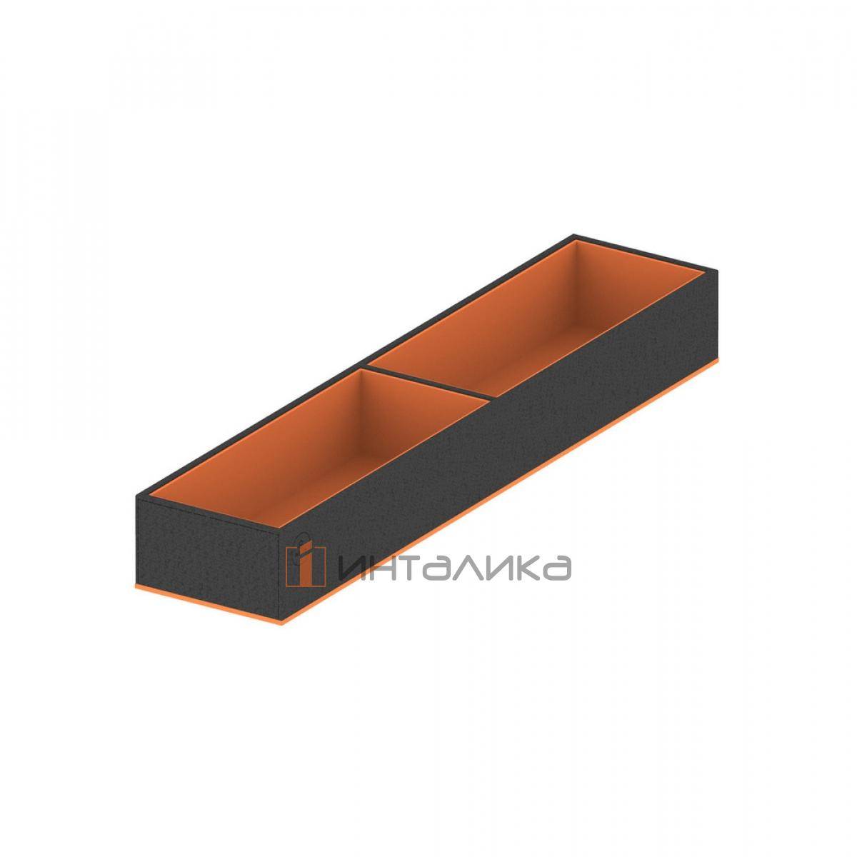 Гардеробный органайзер Rejs для аксессуаров, 100х460х58, черная экокожа/медный бархат