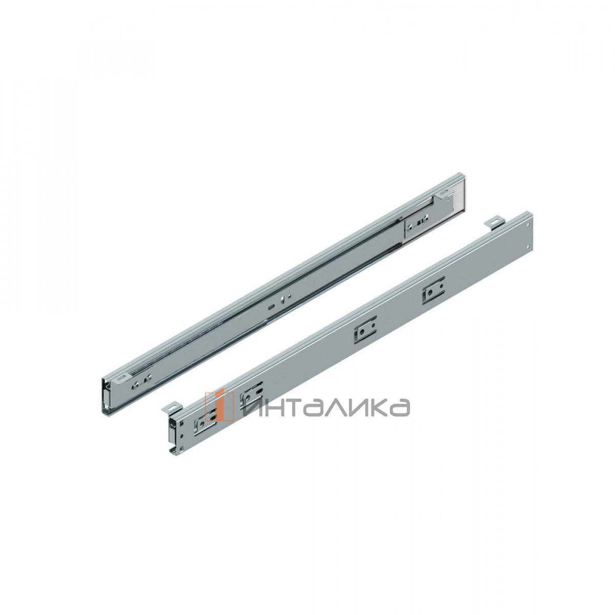 Система шариковых направляющих полного выдвижения Rejs, с доводчиком, L500, G30, оцинк