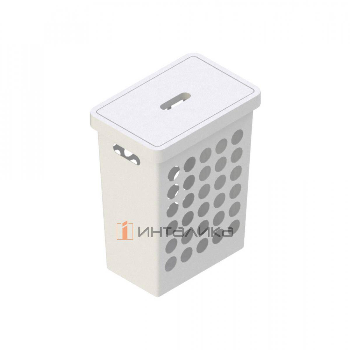 Корзина для белья с крышкой Rejs, 395х260х500, 33 л, пластик, белый