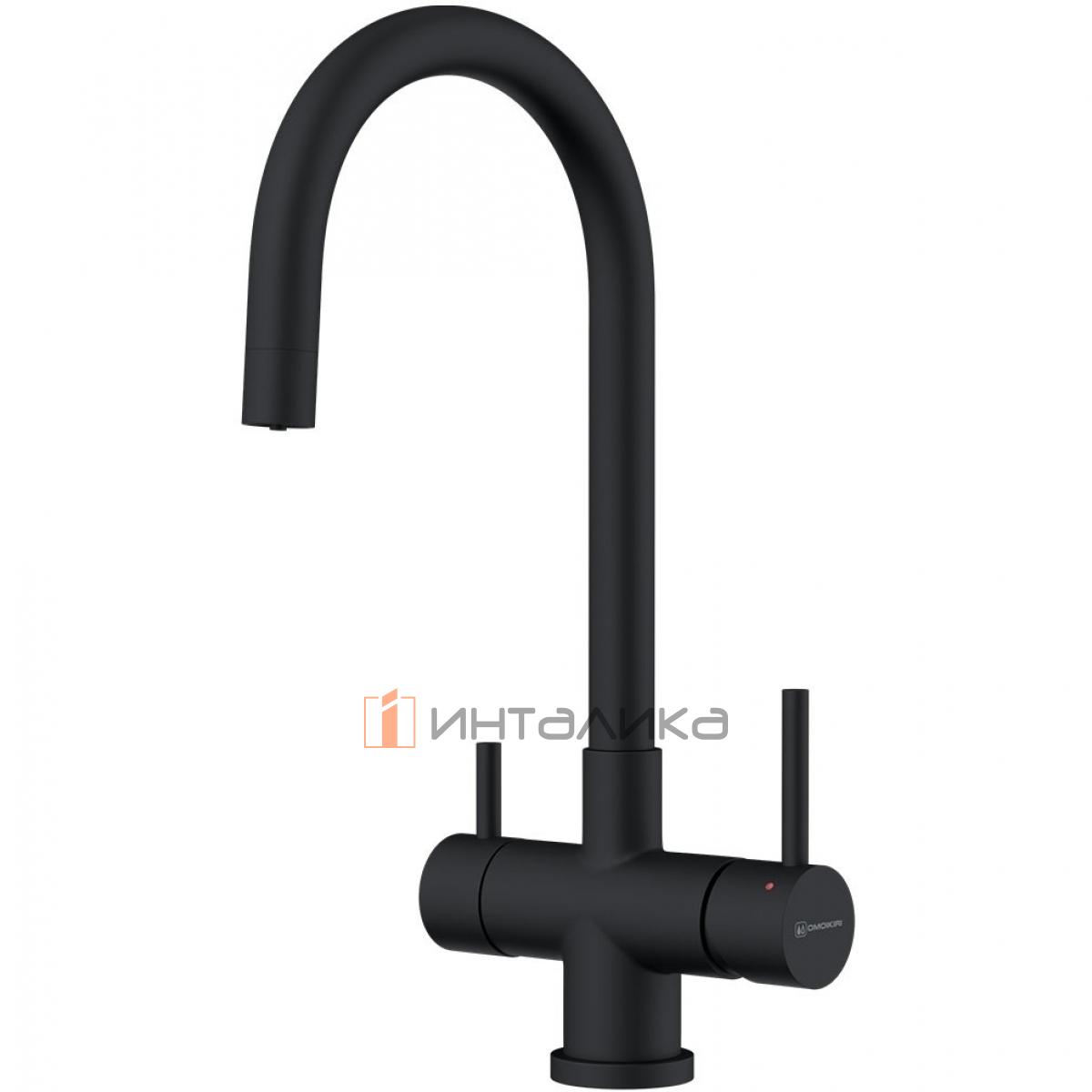 Смеситель Omoikiri AKITA однорычажный, с выводом для питьевой воды, графит