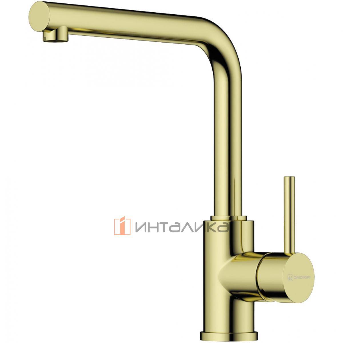 Смеситель Omoikiri NAKAGAWA однорычажный, светлое золото