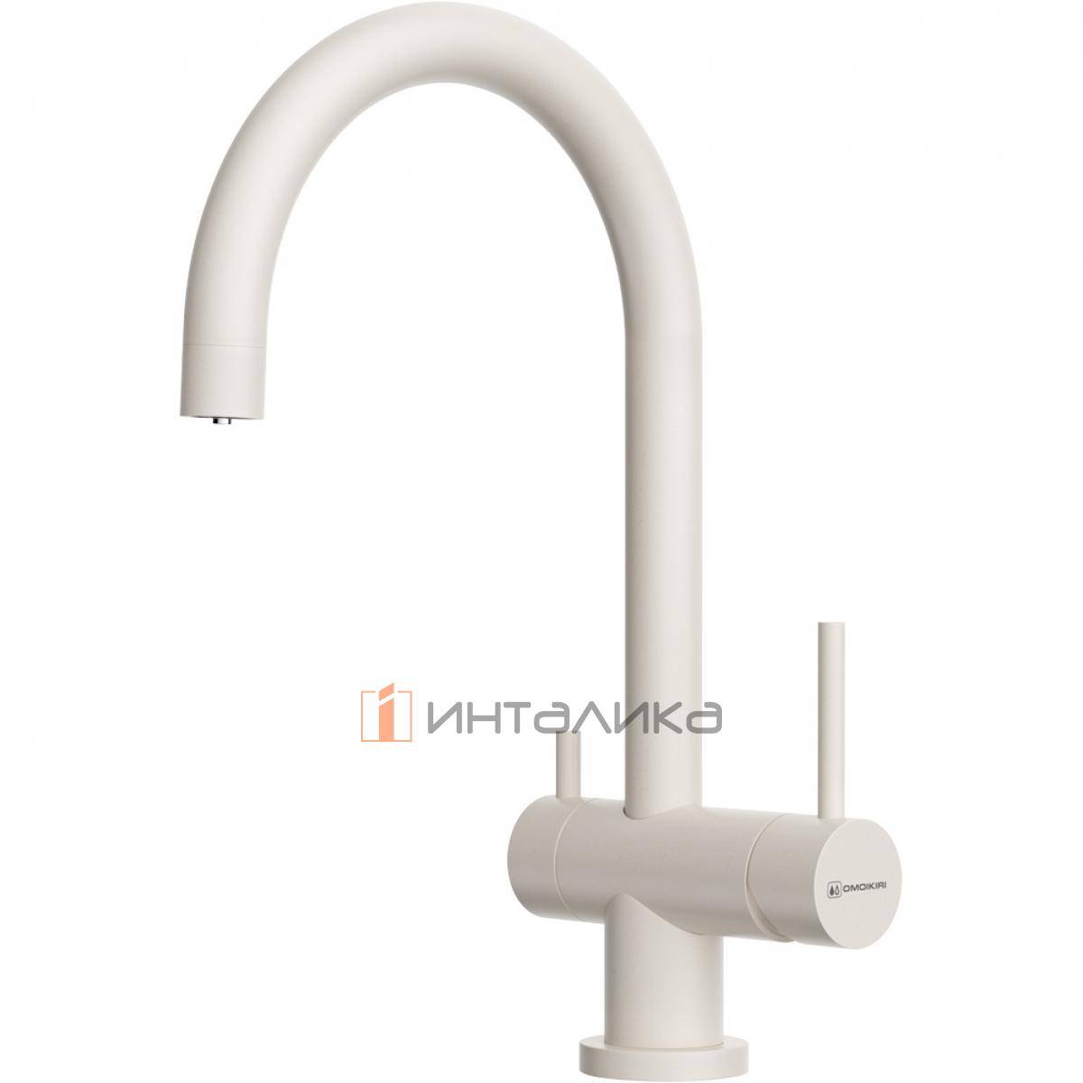 Смеситель Omoikiri YAMADA-P однорычажный, с выводом для питьевой воды, пастила