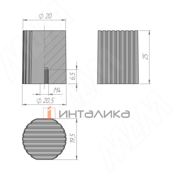 Ручка-кнопка хром матовый
