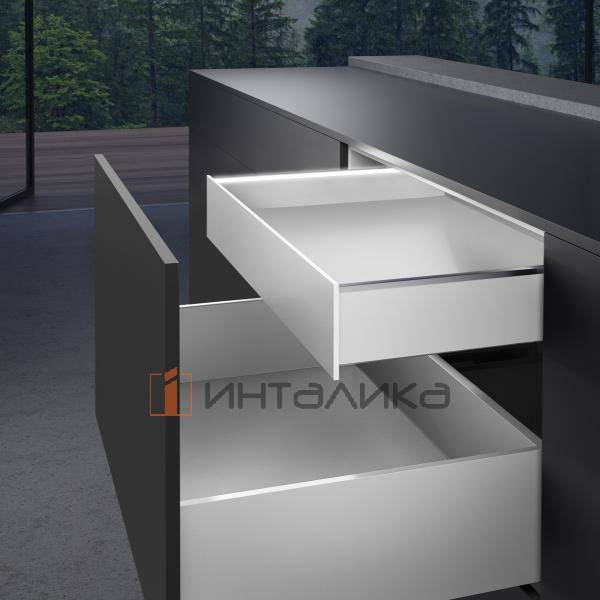 Торцевая заглушка для передней панели внутреннего ящика с подсветкой HETTICH АванТех Ю / AvanTech You, H101, белый