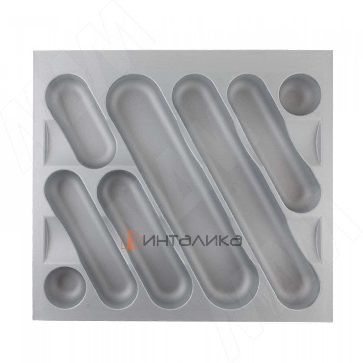 DESIGN Лоток кухонный для столовых приборов для ящика c фасадом 600 мм, цвет серый металлик