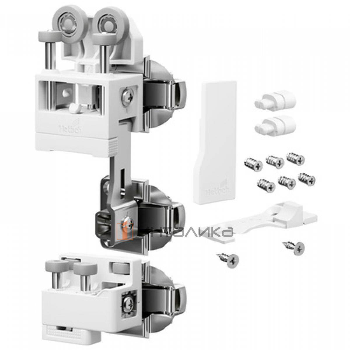 Комплект фурнитуры HETTICH ВингЛайн / WingLine L (2024), тяжелый / Heavy, с функцией самозакрывания, белый, правый