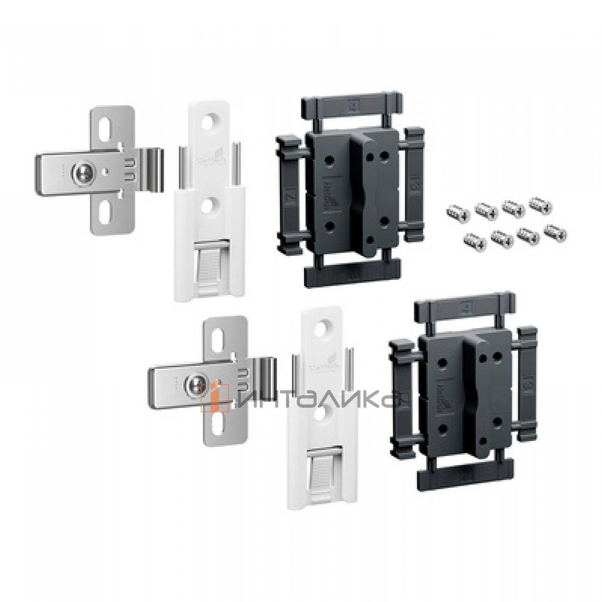 Комплект 2 средних петель HETTICH ВингЛайн / WingLine L, быстрый монтаж, с регулировкой, белый