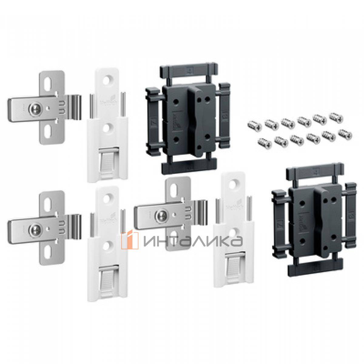 Комплект 3 средних петель HETTICH ВингЛайн / WingLine L, быстрый монтаж, с регулировкой, белый