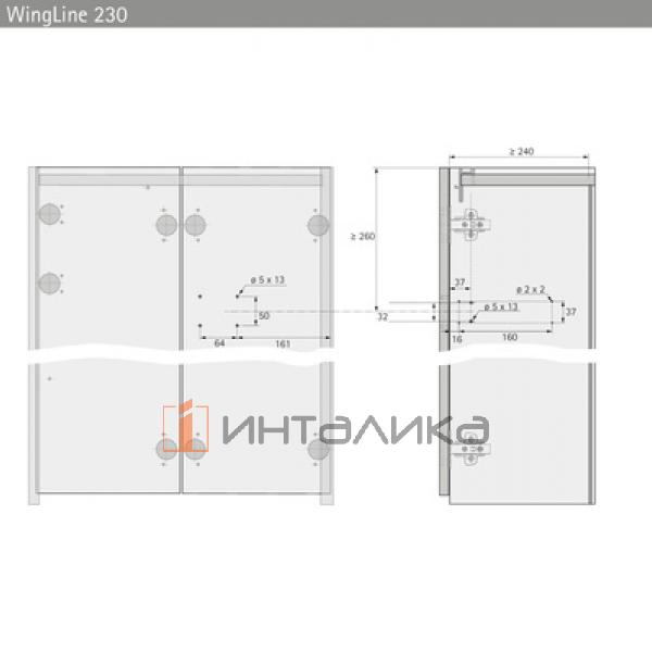 Комплект механизма HETTICH Плавное открывание, бесшумное закрывание / Pull to move Silent (2024) для складных дверей, тяжелый / Heavy, антрацит