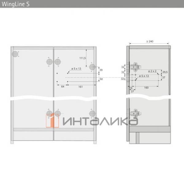 Комплект механизма HETTICH Плавное открывание, бесшумное закрывание / Pull to move Silent (2024) для складных дверей, тяжелый / Heavy, антрацит