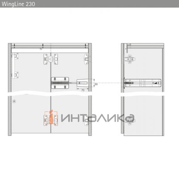 Комплект механизма HETTICH Плавное открывание, бесшумное закрывание / Pull to move Silent (2024) для складных дверей, легкий / Light, серый