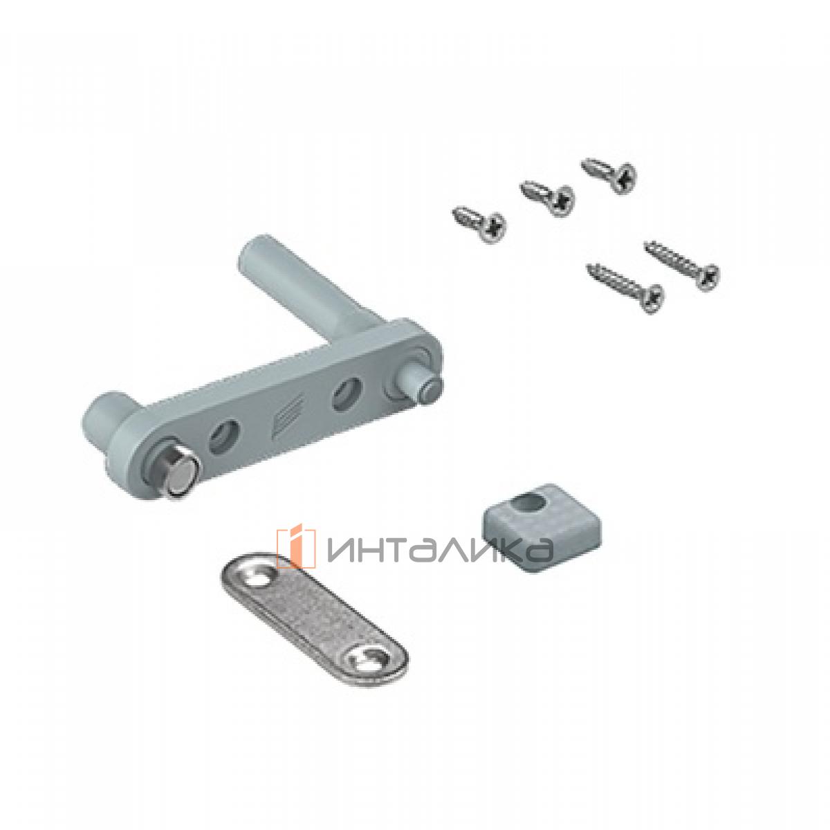 Комплект магнитного фиксатора HETTICH Открывание нажатием / Push to move, врезной, стандартная версия, серый