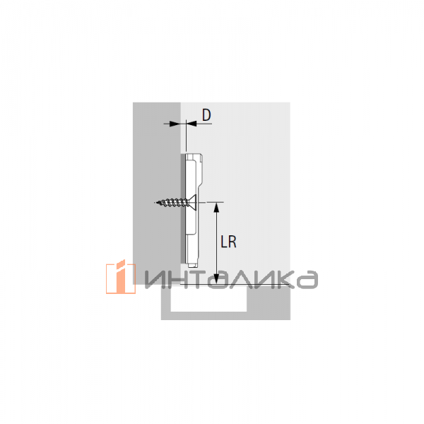 Крестовая монтажная планка HETTICH Онсис / Onsys 4899, L37, D1.5, без винтов, никель