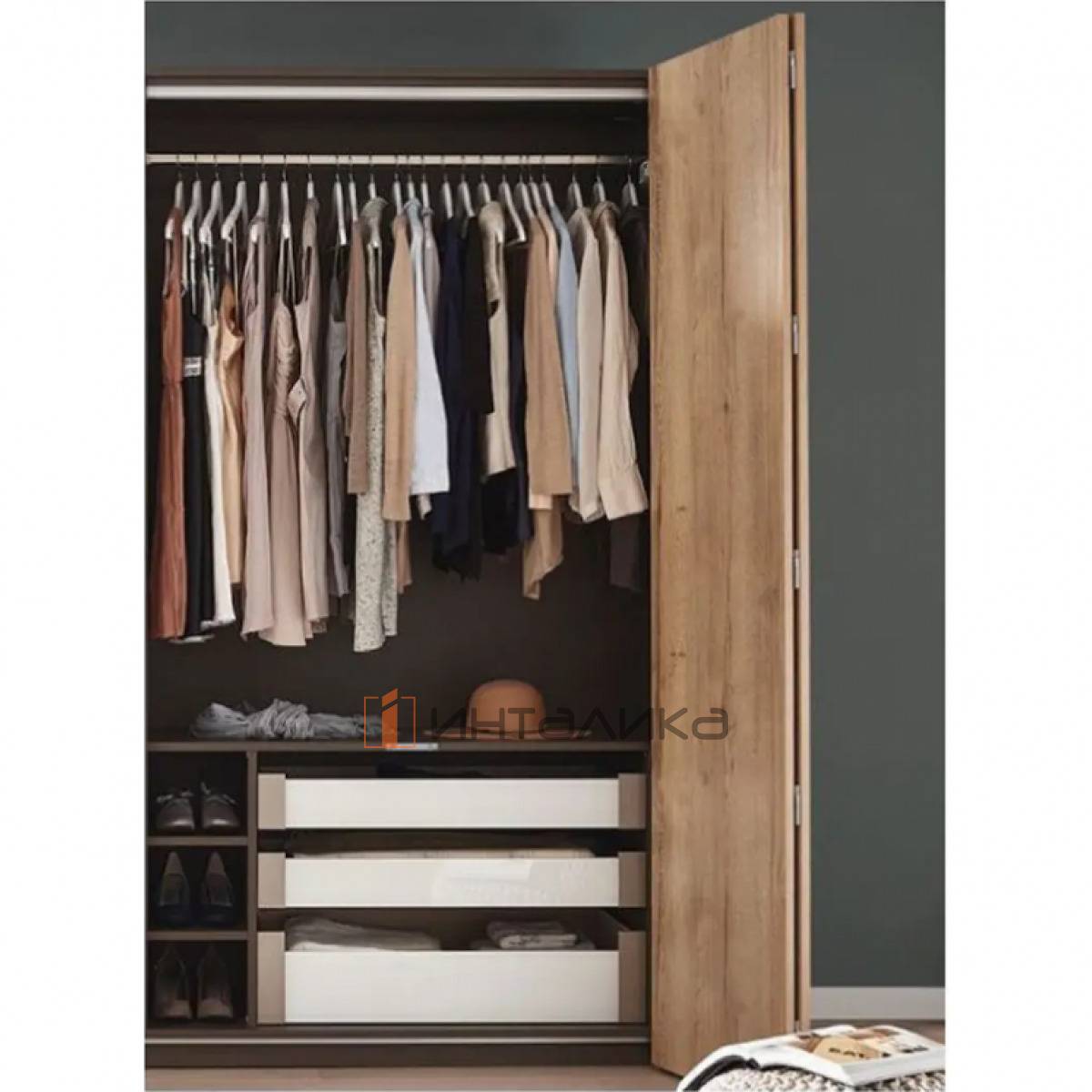 Набор HETTICH ВингЛайн Л / WLL, плавное закрывание, с чашкой, 2 створки L1200, H2401-2600, B250-600, G25, антрацит, правый